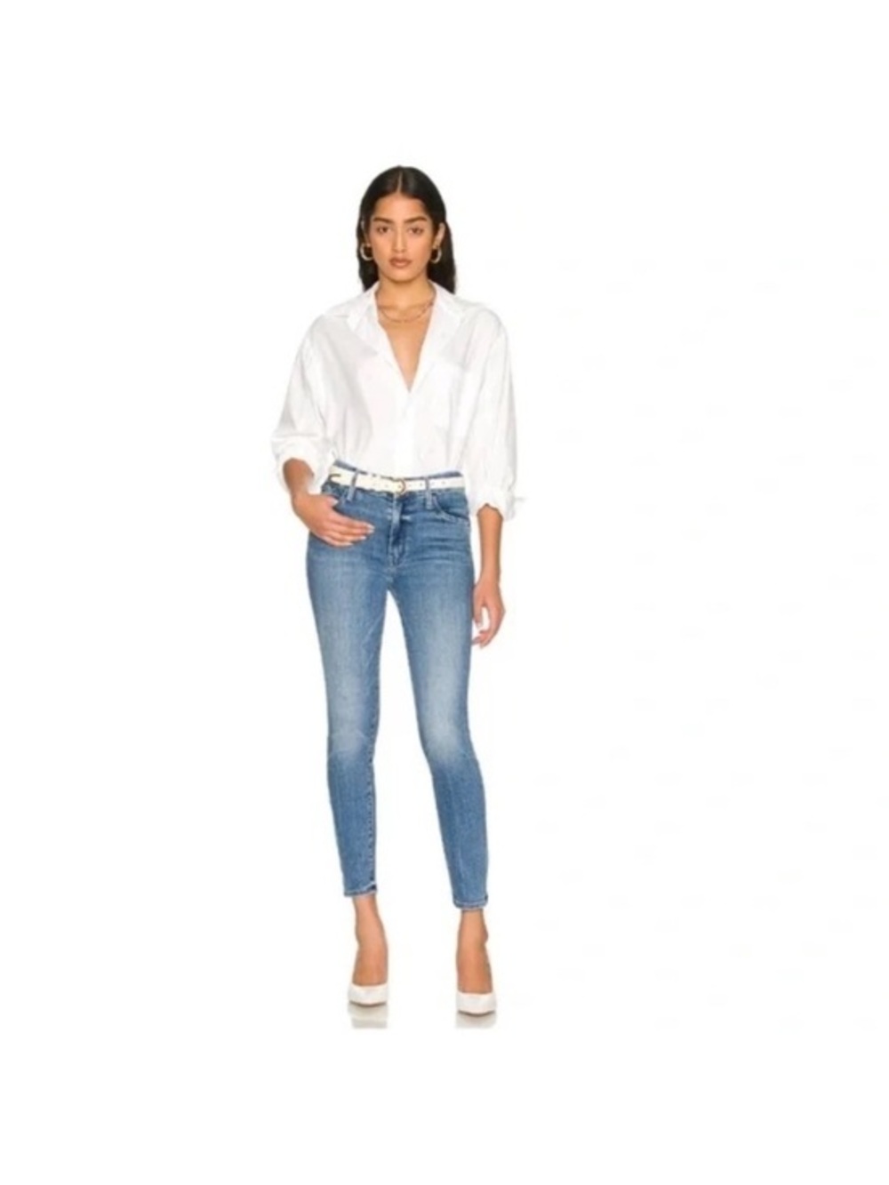 MOTHER Looker Ankle Skinny Jeans in We The Animals Size US 28